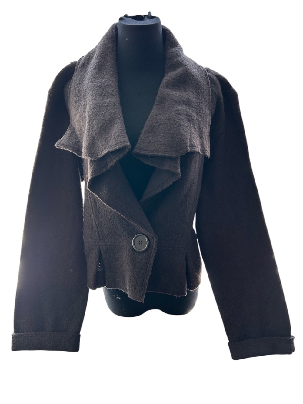 Essentials by Allen Schwartz WOOL Crop JACKET L
